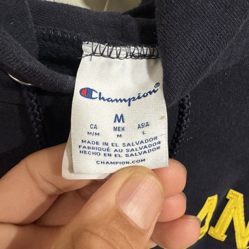 Champion Michigan Football Hoodie Size Medium Embroidered Wolverines NCAA Sports - Picture 4 of 10